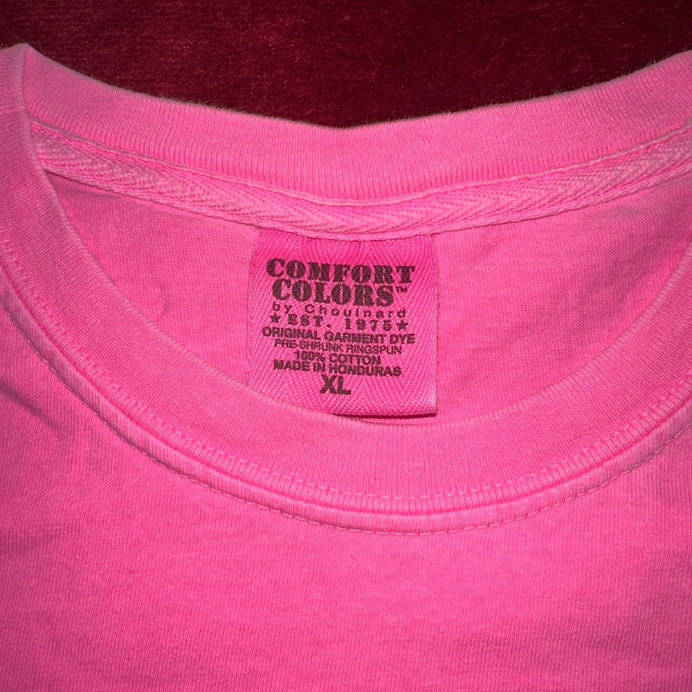 Comfort Colors Neon Pink Blank T-Shirt Mens XL Garment Dye Ringspun Cotton Tee - Picture 5 of 5